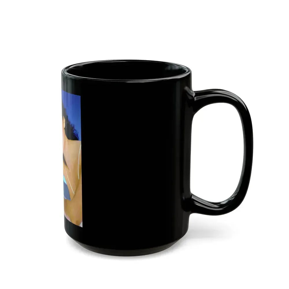 Barbara Carrera #103 (Vintage Female Icon) Black Coffee Mug - Go Mug Yourself