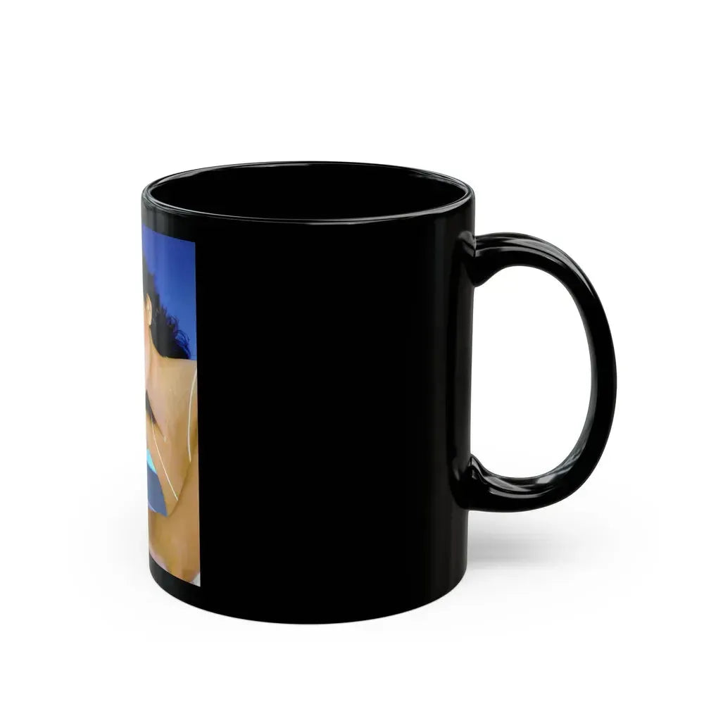 Barbara Carrera #103 (Vintage Female Icon) Black Coffee Mug - Go Mug Yourself