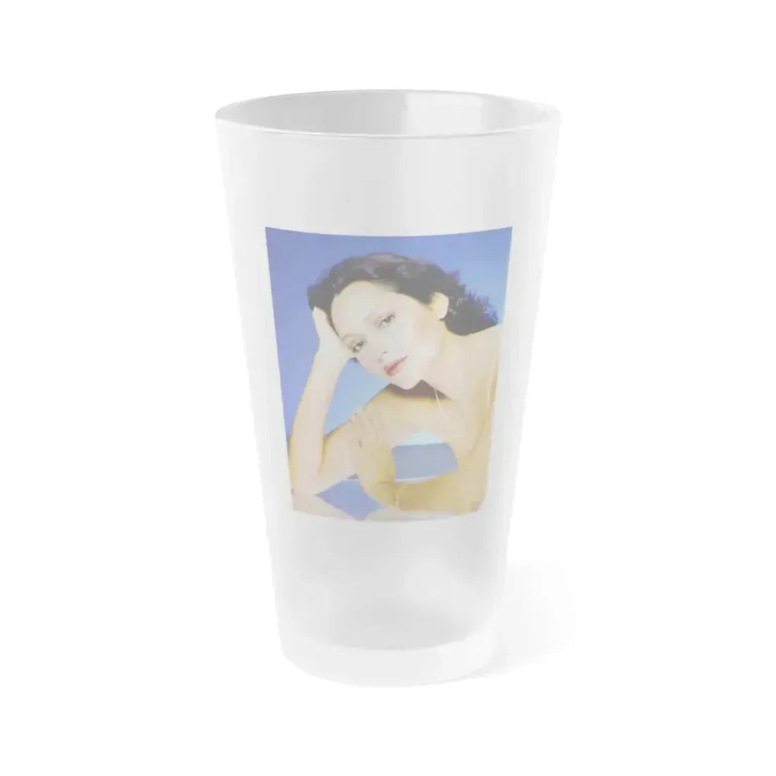 Barbara Carrera #103 (Vintage Female Icon) Frosted Pint Glass 16oz 16oz Frosted - Go Mug Yourself