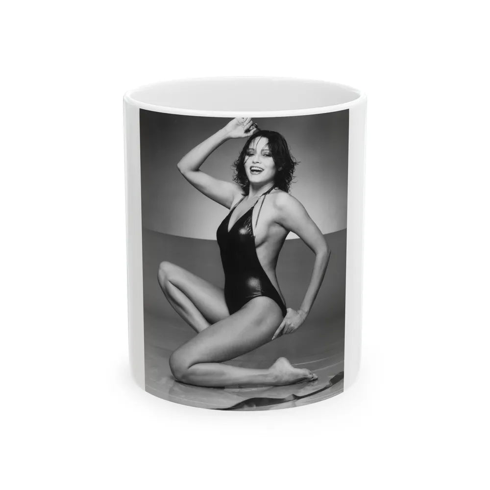 Barbara Carrera #105 (Vintage Female Icon) White Coffee Mug-11oz-Go Mug Yourself