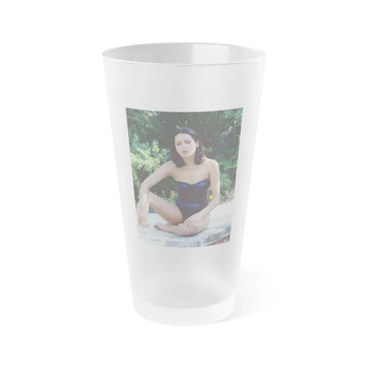 Barbara Carrera #106 (Vintage Female Icon) Frosted Pint Glass 16oz-16oz-Frosted-Go Mug Yourself