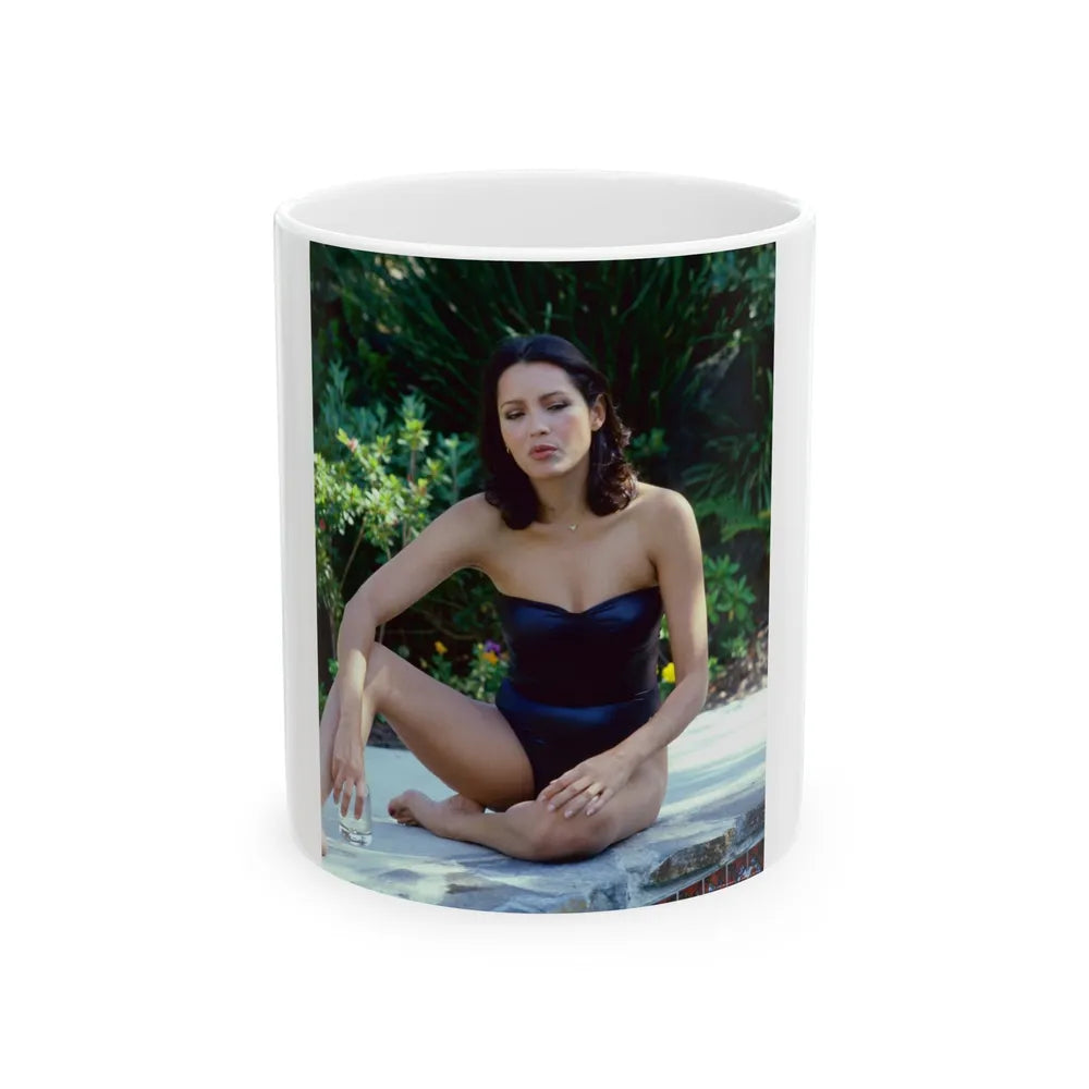 Barbara Carrera #106 (Vintage Female Icon) White Coffee Mug-11oz-Go Mug Yourself