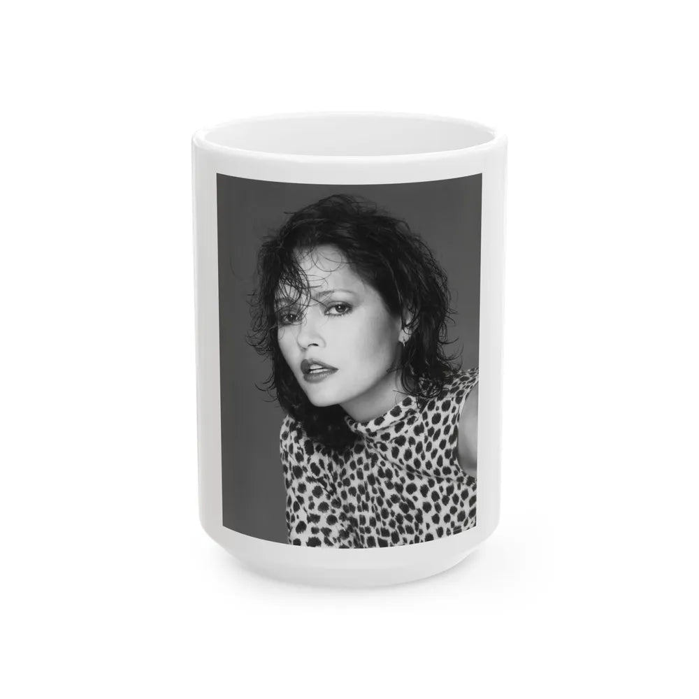 Barbara Carrera #107 (Vintage Female Icon) White Coffee Mug-15oz-Go Mug Yourself