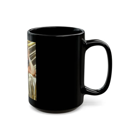 Barbara Carrera #108 (Vintage Female Icon) Black Coffee Mug-Go Mug Yourself