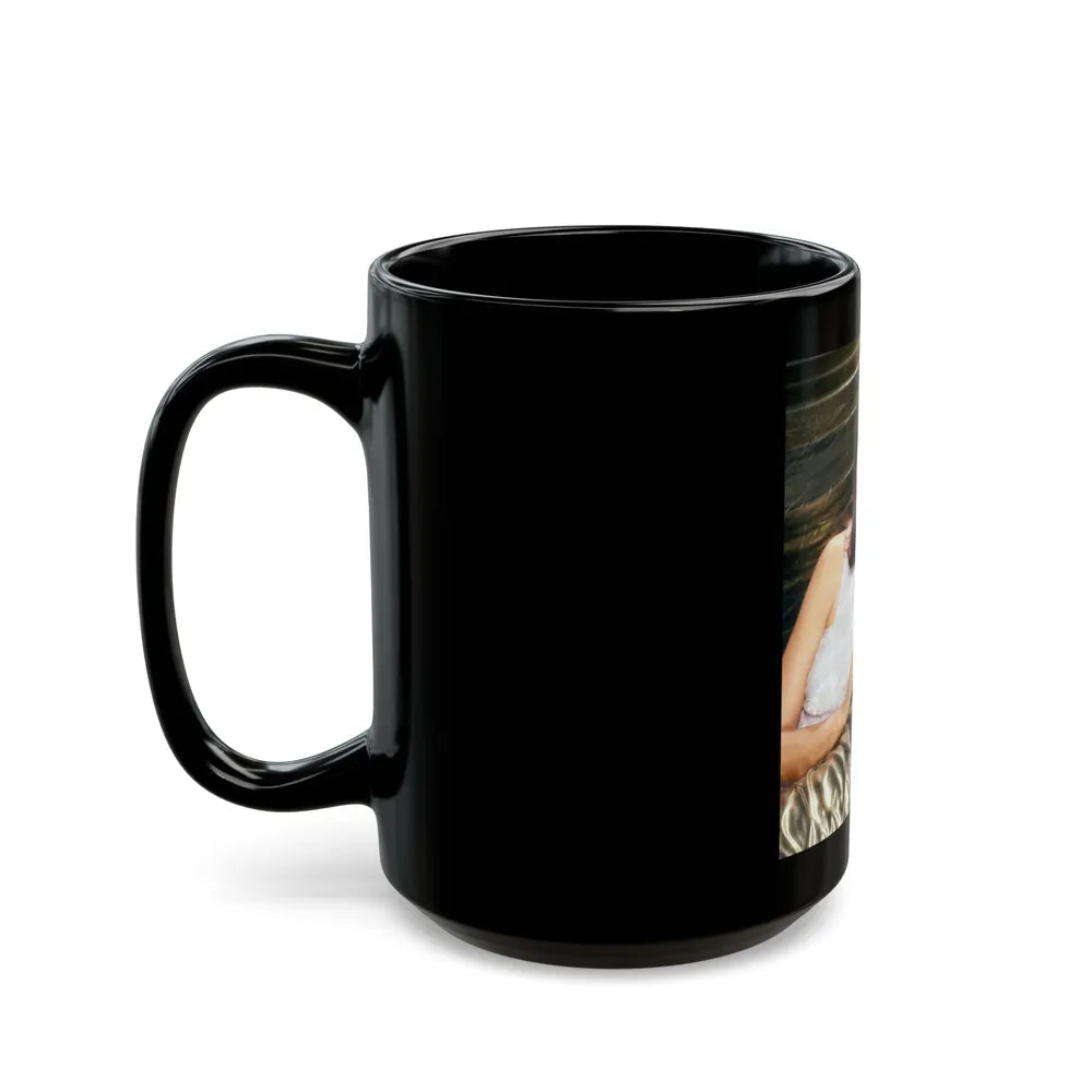 Barbara Carrera #108 (Vintage Female Icon) Black Coffee Mug-Go Mug Yourself