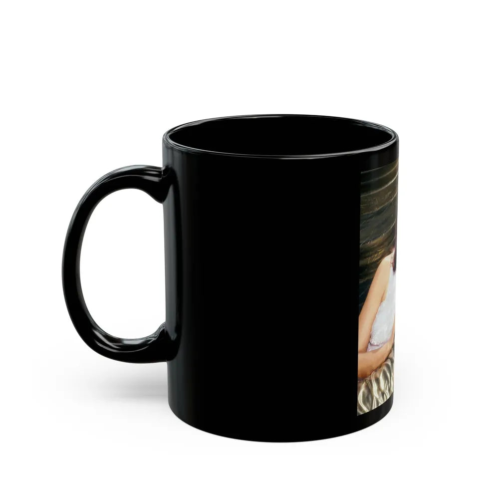 Barbara Carrera #108 (Vintage Female Icon) Black Coffee Mug-Go Mug Yourself