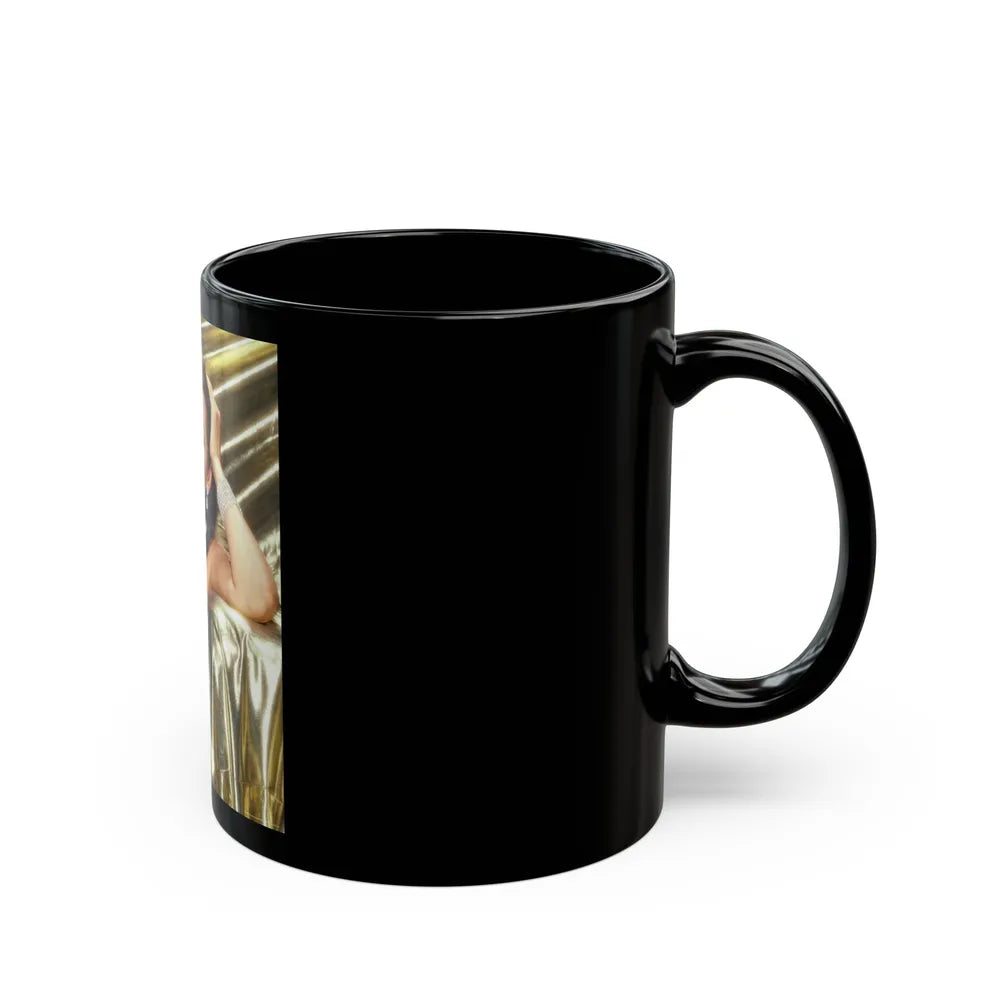 Barbara Carrera #108 (Vintage Female Icon) Black Coffee Mug-Go Mug Yourself