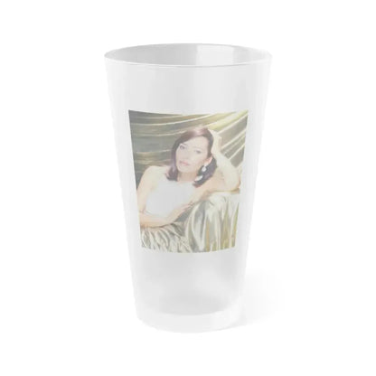 Barbara Carrera #108 (Vintage Female Icon) Frosted Pint Glass 16oz 16oz Frosted - Go Mug Yourself