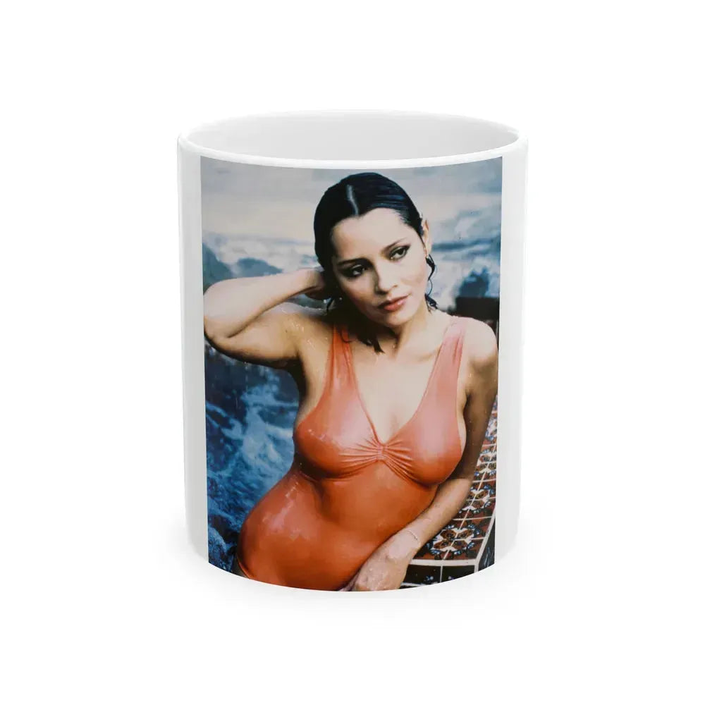 Barbara Carrera #11 (Vintage Female Icon) White Coffee Mug 11oz - Go Mug Yourself