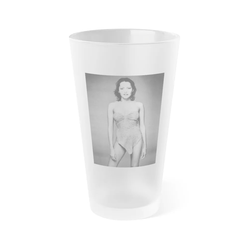 Barbara Carrera #110 (Vintage Female Icon) Frosted Pint Glass 16oz-16oz-Frosted-Go Mug Yourself