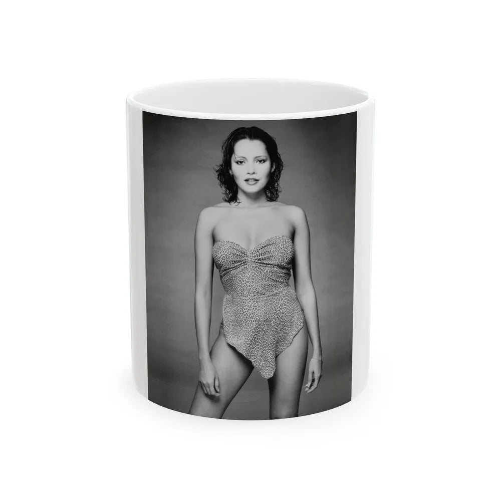 Barbara Carrera #110 (Vintage Female Icon) White Coffee Mug-11oz-Go Mug Yourself