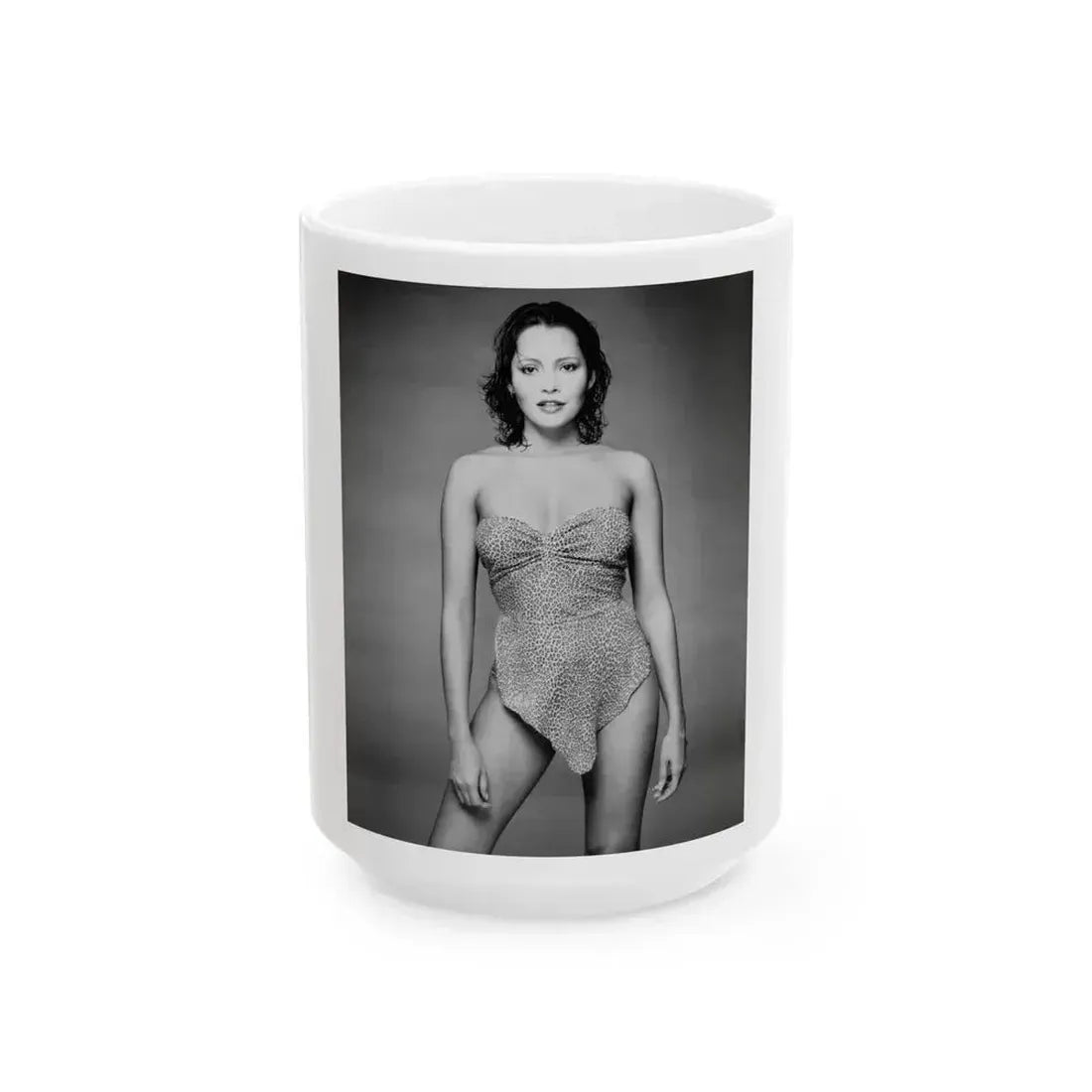 Barbara Carrera #110 (Vintage Female Icon) White Coffee Mug 15oz - Go Mug Yourself