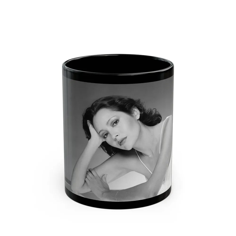 Barbara Carrera #111 (Vintage Female Icon) Black Coffee Mug-11oz-Go Mug Yourself