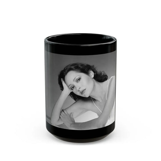 Barbara Carrera #111 (Vintage Female Icon) Black Coffee Mug-15oz-Go Mug Yourself