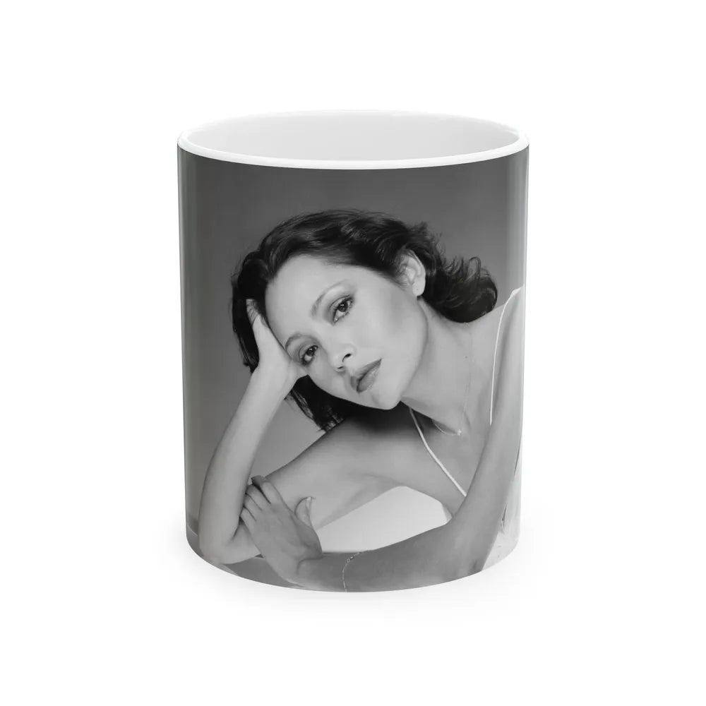 Barbara Carrera #111 (Vintage Female Icon) White Coffee Mug-11oz-Go Mug Yourself