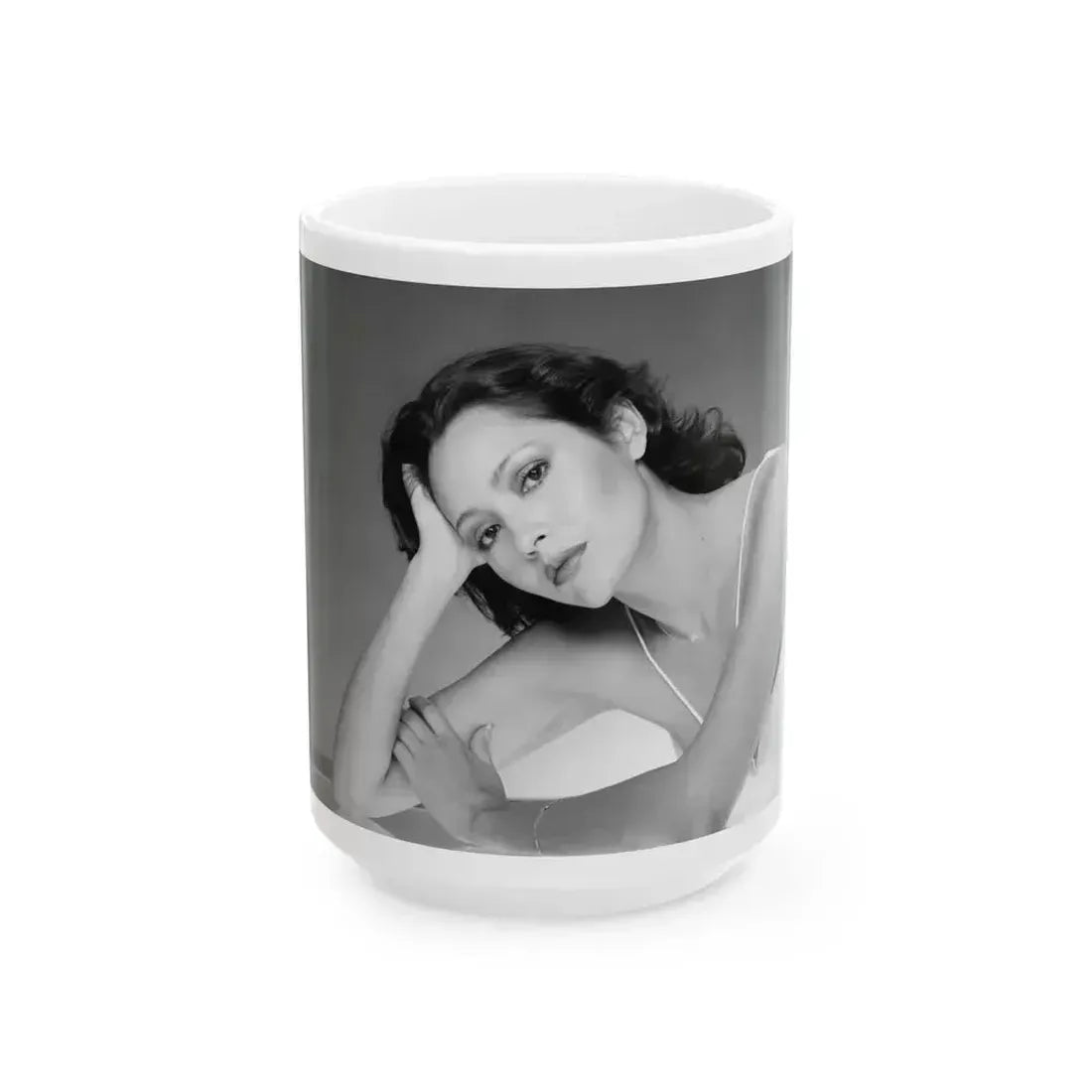 Barbara Carrera #111 (Vintage Female Icon) White Coffee Mug 15oz - Go Mug Yourself