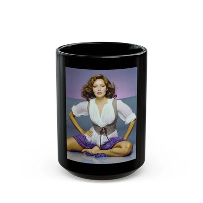 Barbara Carrera #112 (Vintage Female Icon) Black Coffee Mug-15oz-Go Mug Yourself