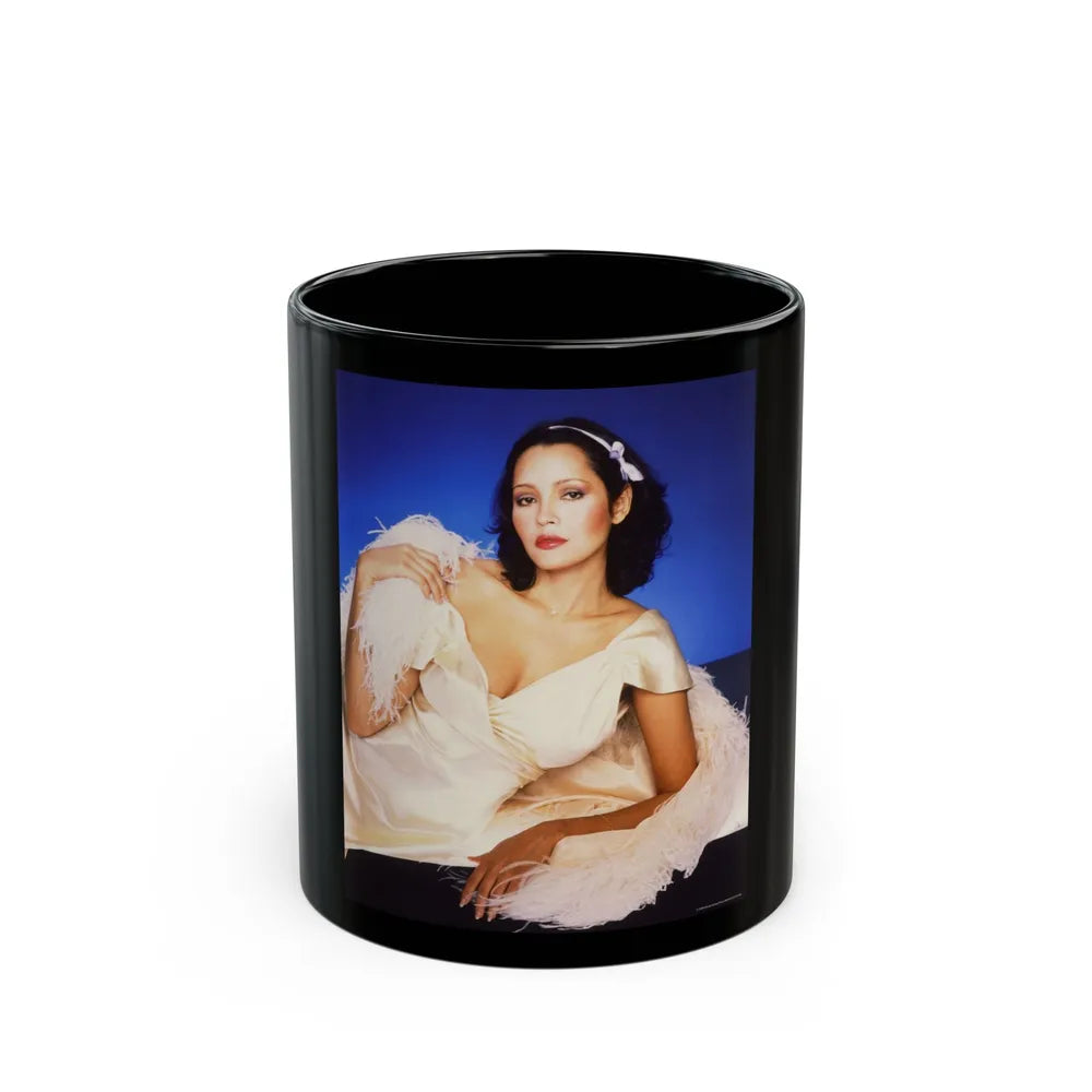 Barbara Carrera #113 (Vintage Female Icon) Black Coffee Mug-11oz-Go Mug Yourself