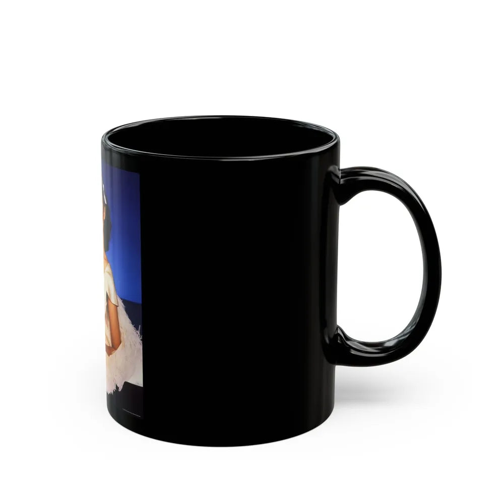 Barbara Carrera #113 (Vintage Female Icon) Black Coffee Mug-Go Mug Yourself