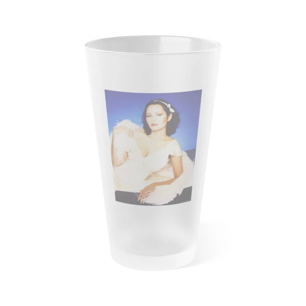 Barbara Carrera #113 (Vintage Female Icon) Frosted Pint Glass 16oz-16oz-Frosted-Go Mug Yourself