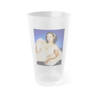 Barbara Carrera #113 (Vintage Female Icon) Frosted Pint Glass 16oz 16oz Frosted - Go Mug Yourself