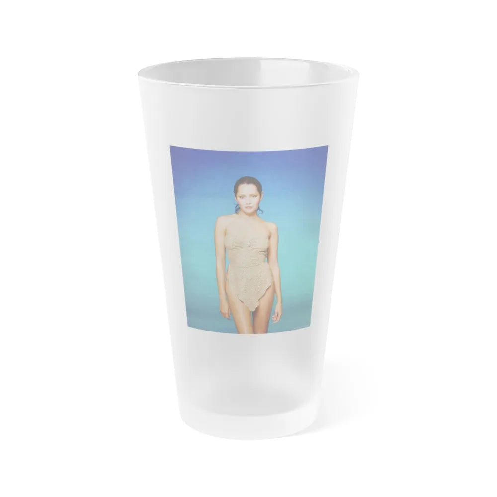 Barbara Carrera #115 (Vintage Female Icon) Frosted Pint Glass 16oz-16oz-Frosted-Go Mug Yourself