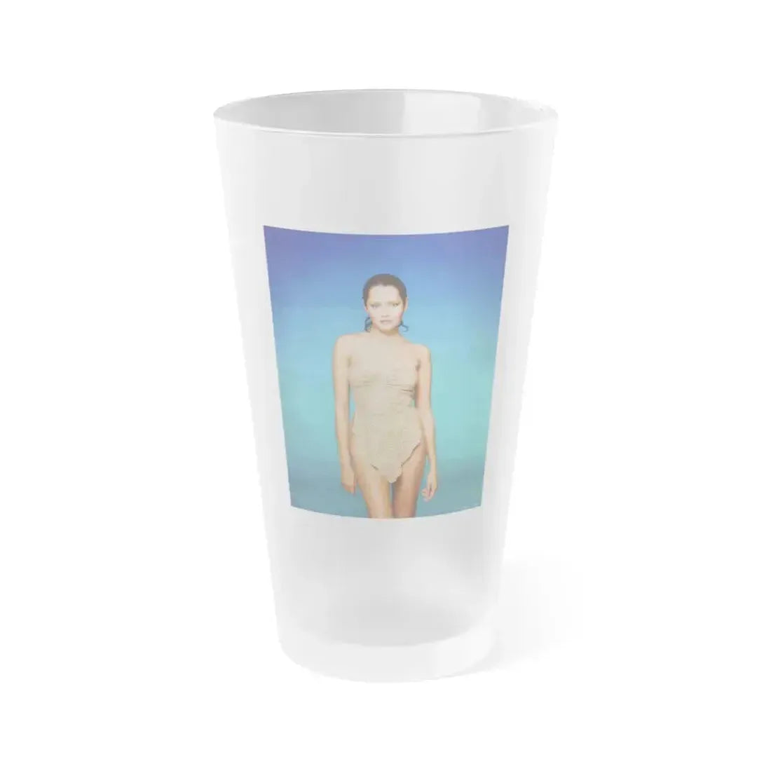 Barbara Carrera #115 (Vintage Female Icon) Frosted Pint Glass 16oz 16oz Frosted - Go Mug Yourself