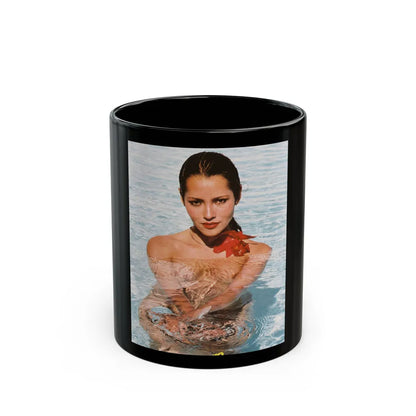 Barbara Carrera #116 (Vintage Female Icon) Black Coffee Mug-11oz-Go Mug Yourself