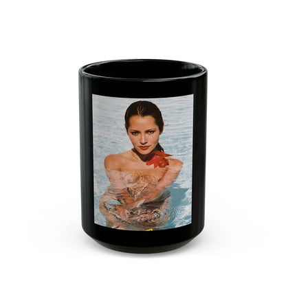 Barbara Carrera #116 (Vintage Female Icon) Black Coffee Mug-15oz-Go Mug Yourself