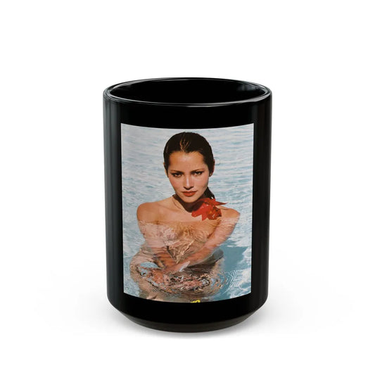 Barbara Carrera #116 (Vintage Female Icon) Black Coffee Mug-15oz-Go Mug Yourself