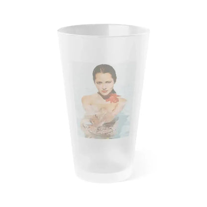Barbara Carrera #116 (Vintage Female Icon) Frosted Pint Glass 16oz 16oz Frosted - Go Mug Yourself