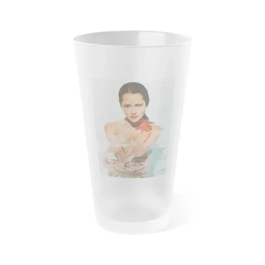 Barbara Carrera #116 (Vintage Female Icon) Frosted Pint Glass 16oz 16oz Frosted - Go Mug Yourself