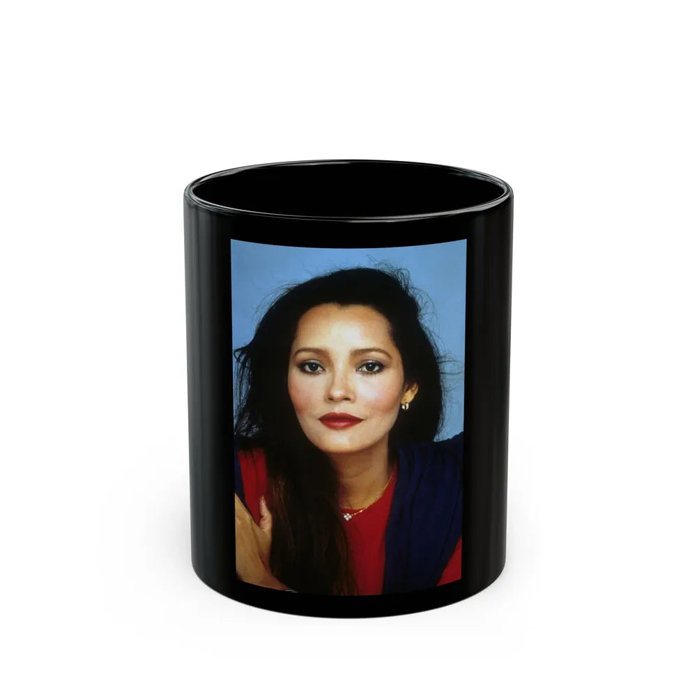 Barbara Carrera #117 (Vintage Female Icon) Black Coffee Mug-11oz-Go Mug Yourself