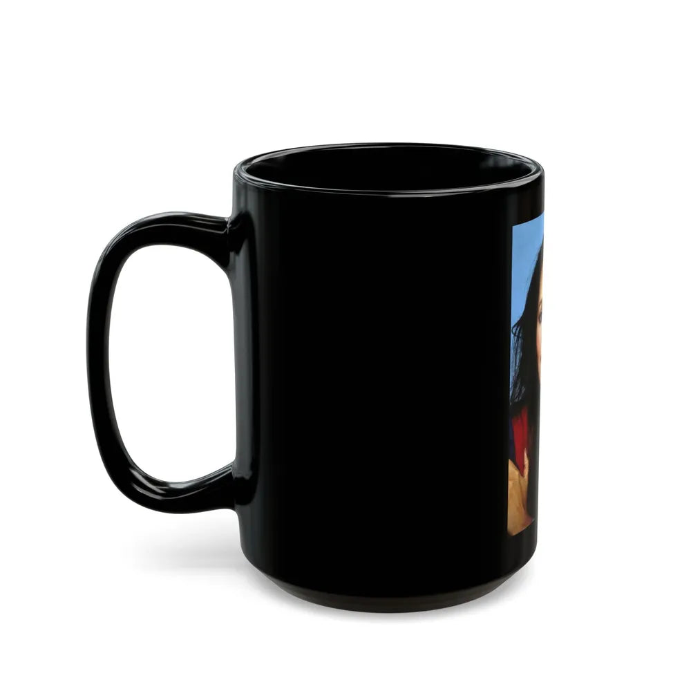 Barbara Carrera #117 (Vintage Female Icon) Black Coffee Mug-Go Mug Yourself