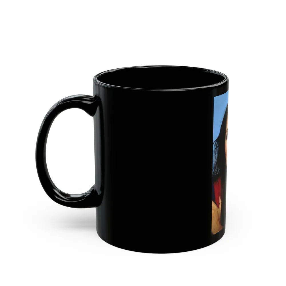 Barbara Carrera #117 (Vintage Female Icon) Black Coffee Mug-Go Mug Yourself