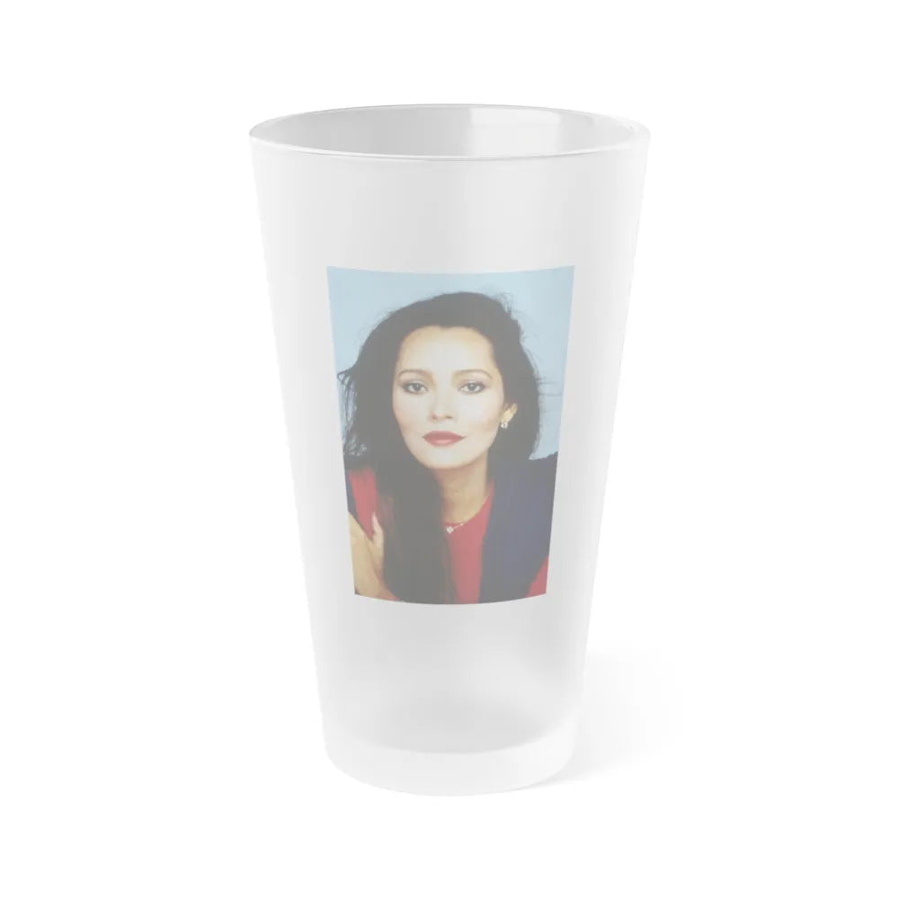 Barbara Carrera #117 (Vintage Female Icon) Frosted Pint Glass 16oz-16oz-Frosted-Go Mug Yourself