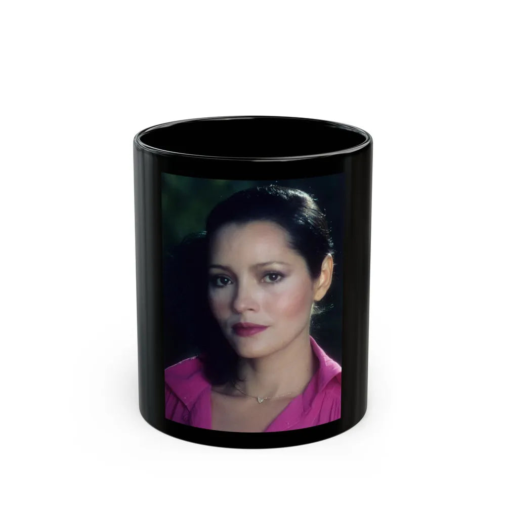 Barbara Carrera #118 (Vintage Female Icon) Black Coffee Mug-11oz-Go Mug Yourself