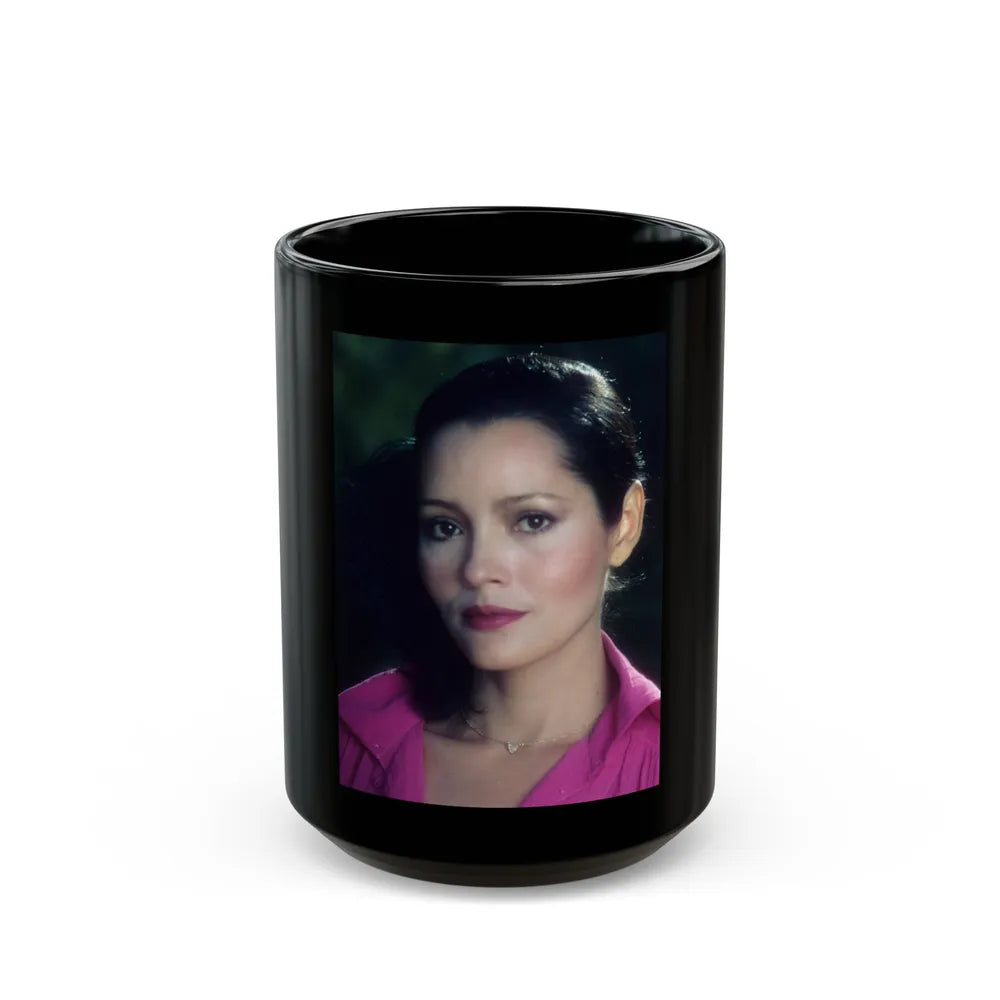 Barbara Carrera #118 (Vintage Female Icon) Black Coffee Mug-15oz-Go Mug Yourself