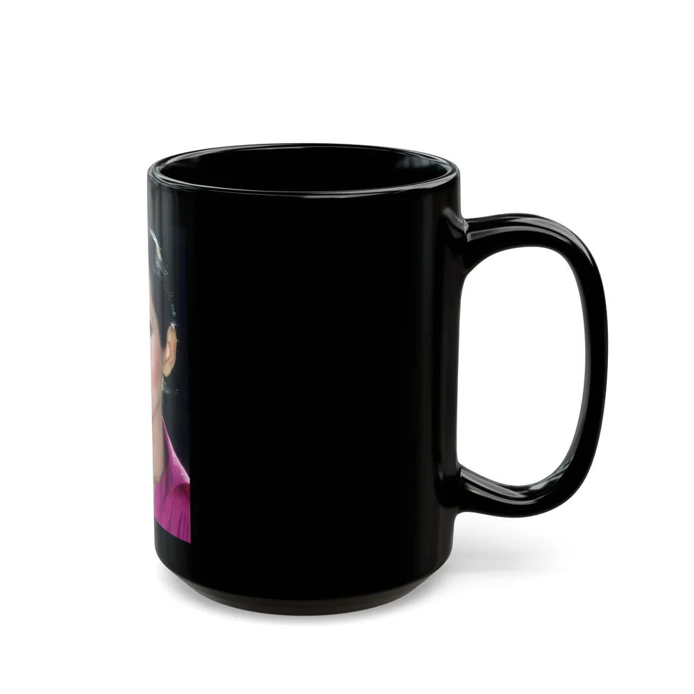 Barbara Carrera #118 (Vintage Female Icon) Black Coffee Mug-Go Mug Yourself