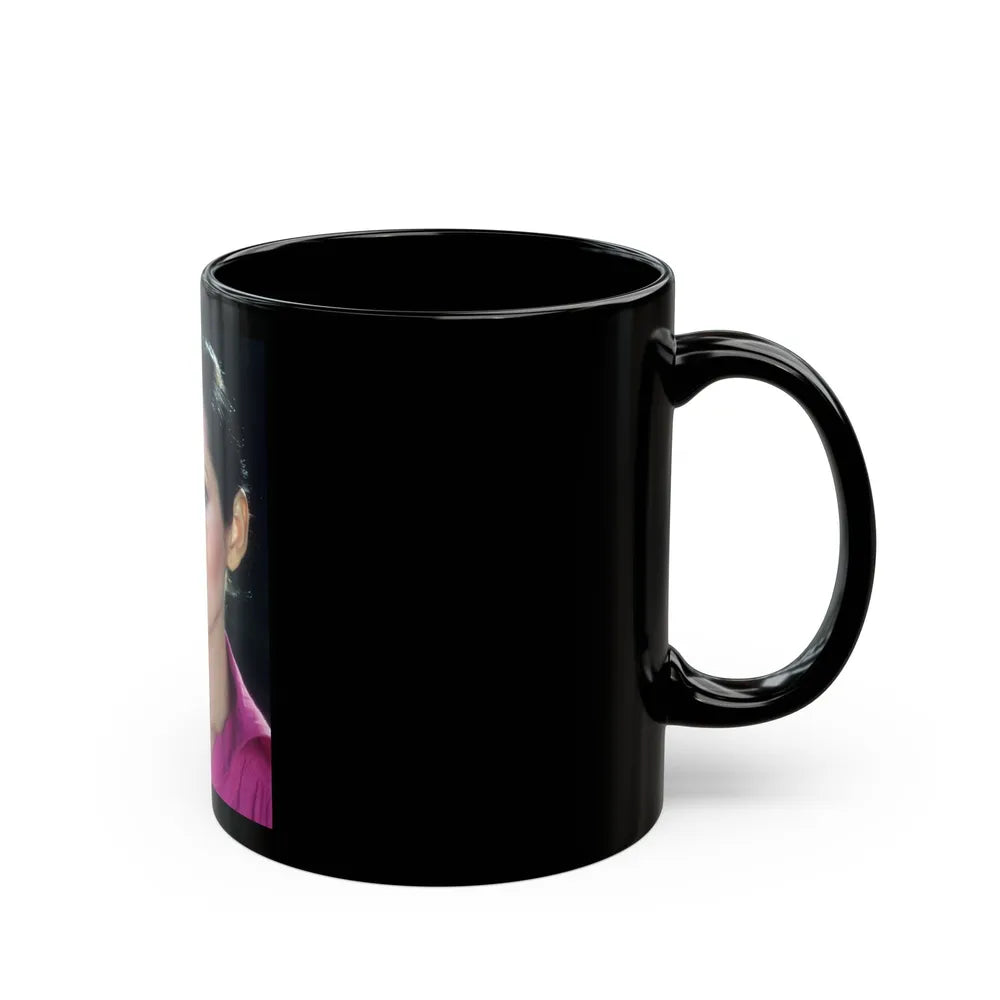 Barbara Carrera #118 (Vintage Female Icon) Black Coffee Mug-Go Mug Yourself