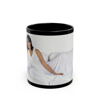 Barbara Carrera #119 (Vintage Female Icon) Black Coffee Mug-11oz-Go Mug Yourself