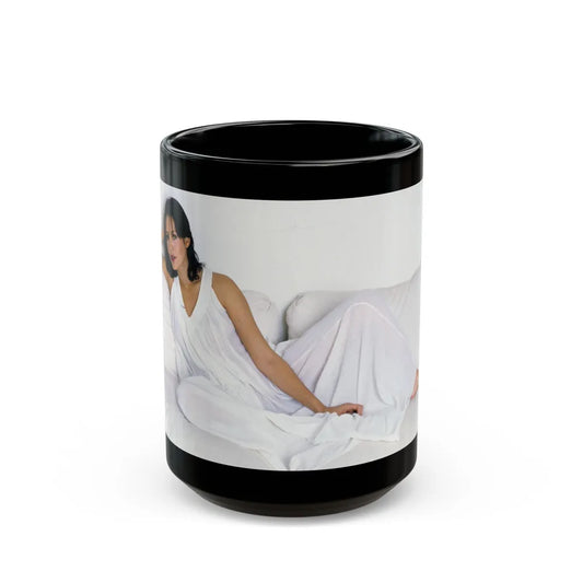 Barbara Carrera #119 (Vintage Female Icon) Black Coffee Mug-15oz-Go Mug Yourself