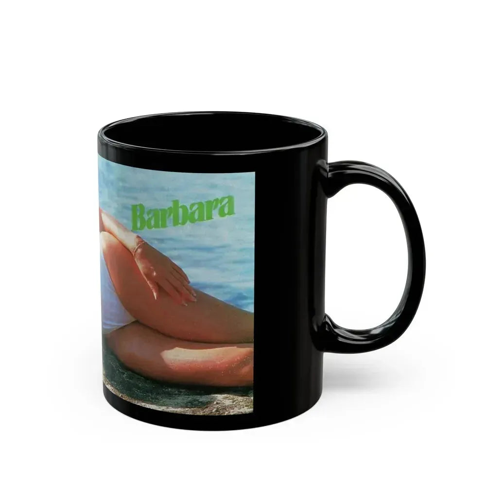 Barbara Carrera #122 (Vintage Female Icon) Black Coffee Mug - Go Mug Yourself