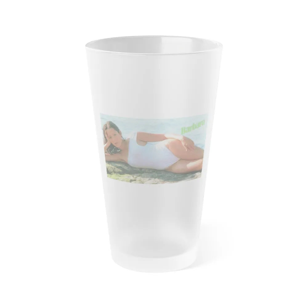 Barbara Carrera #122 (Vintage Female Icon) Frosted Pint Glass 16oz-16oz-Frosted-Go Mug Yourself