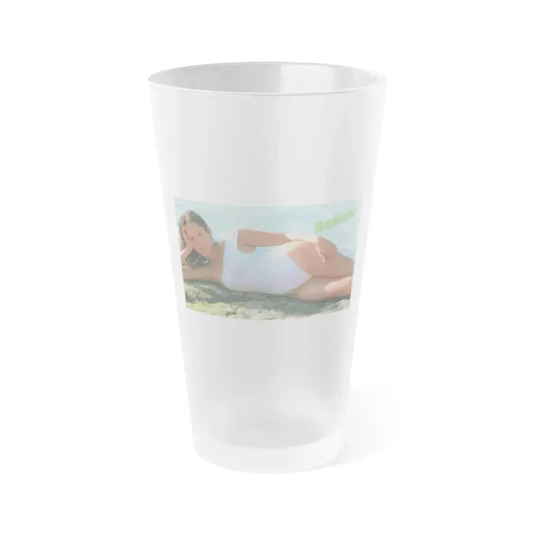Barbara Carrera #122 (Vintage Female Icon) Frosted Pint Glass 16oz 16oz Frosted - Go Mug Yourself