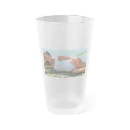 Barbara Carrera #122 (Vintage Female Icon) Frosted Pint Glass 16oz 16oz Frosted - Go Mug Yourself