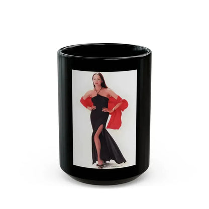 Barbara Carrera #123 (Vintage Female Icon) Black Coffee Mug 15oz - Go Mug Yourself
