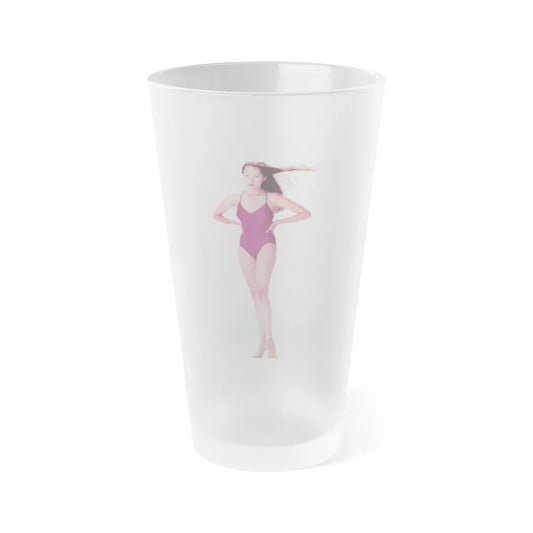 Barbara Carrera #125 (Vintage Female Icon) Frosted Pint Glass 16oz-16oz-Frosted-Go Mug Yourself