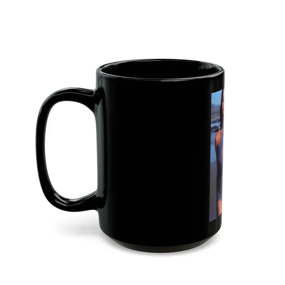 Barbara Carrera #126 (Vintage Female Icon) Black Coffee Mug - Go Mug Yourself