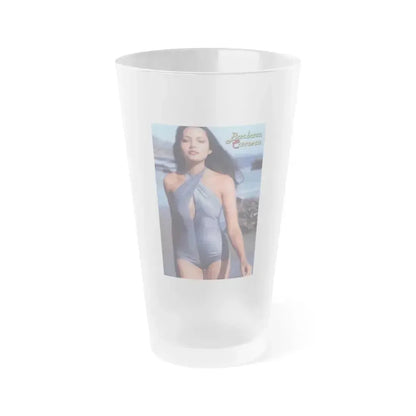 Barbara Carrera #126 (Vintage Female Icon) Frosted Pint Glass 16oz 16oz Frosted - Go Mug Yourself